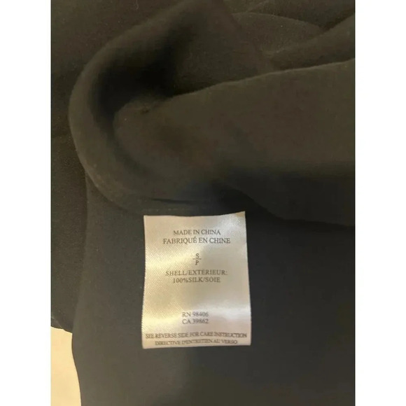 Theory 100% silk v neck semi sheer long sleeve blouse  women's size S - Picture 4 of 5